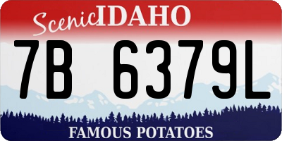 ID license plate 7B6379L