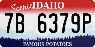 ID license plate 7B6379P