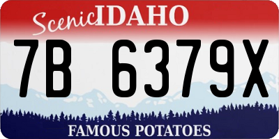 ID license plate 7B6379X