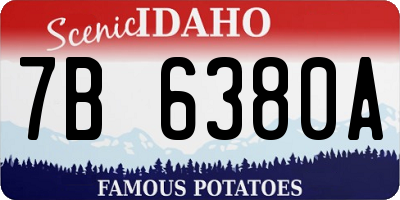 ID license plate 7B6380A