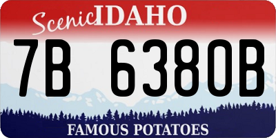 ID license plate 7B6380B
