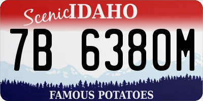 ID license plate 7B6380M