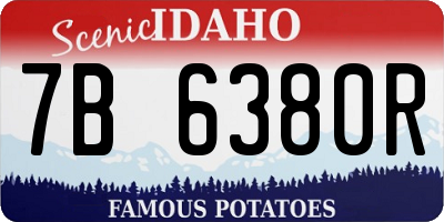 ID license plate 7B6380R