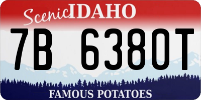 ID license plate 7B6380T
