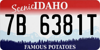 ID license plate 7B6381T