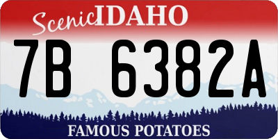 ID license plate 7B6382A
