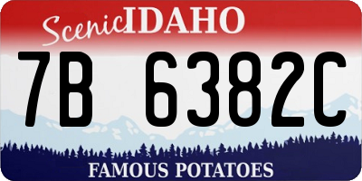 ID license plate 7B6382C