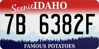 ID license plate 7B6382F