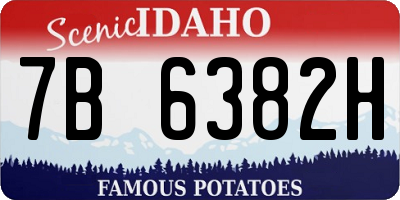 ID license plate 7B6382H