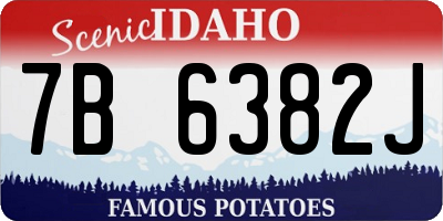 ID license plate 7B6382J