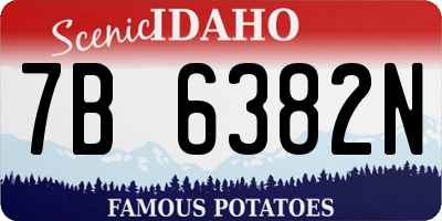 ID license plate 7B6382N