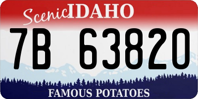 ID license plate 7B6382O