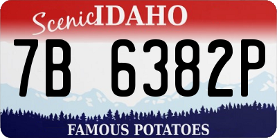 ID license plate 7B6382P