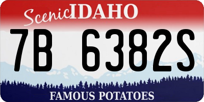 ID license plate 7B6382S