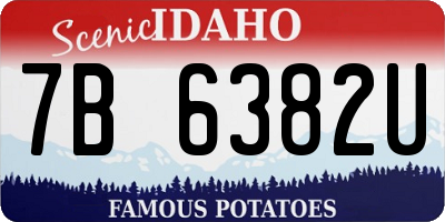 ID license plate 7B6382U
