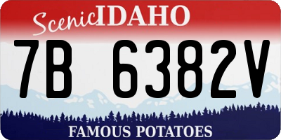 ID license plate 7B6382V