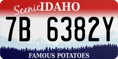 ID license plate 7B6382Y