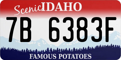 ID license plate 7B6383F
