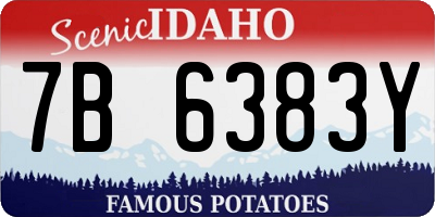 ID license plate 7B6383Y
