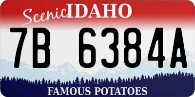 ID license plate 7B6384A