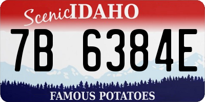 ID license plate 7B6384E