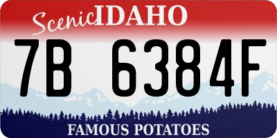 ID license plate 7B6384F