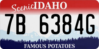 ID license plate 7B6384G
