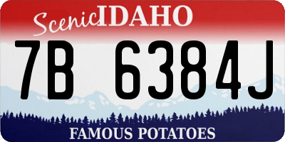ID license plate 7B6384J