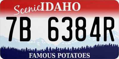 ID license plate 7B6384R
