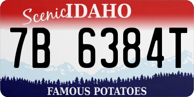 ID license plate 7B6384T