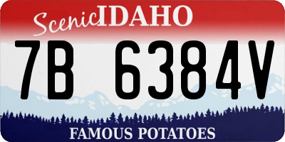 ID license plate 7B6384V