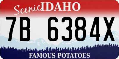 ID license plate 7B6384X
