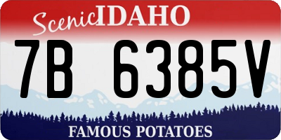 ID license plate 7B6385V