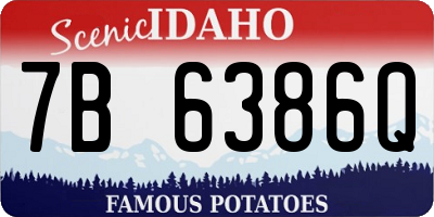ID license plate 7B6386Q