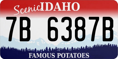 ID license plate 7B6387B
