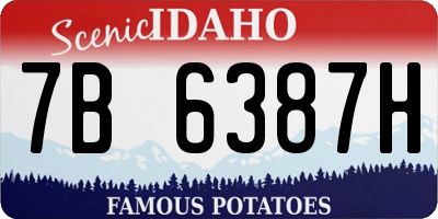 ID license plate 7B6387H