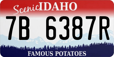 ID license plate 7B6387R