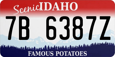 ID license plate 7B6387Z