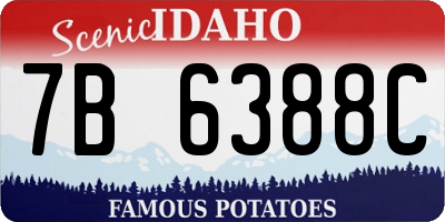ID license plate 7B6388C