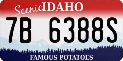 ID license plate 7B6388S