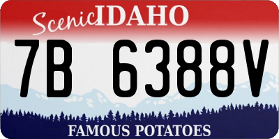 ID license plate 7B6388V