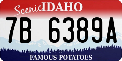 ID license plate 7B6389A
