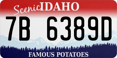ID license plate 7B6389D