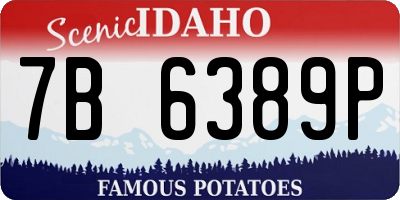 ID license plate 7B6389P