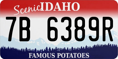 ID license plate 7B6389R