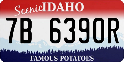 ID license plate 7B6390R