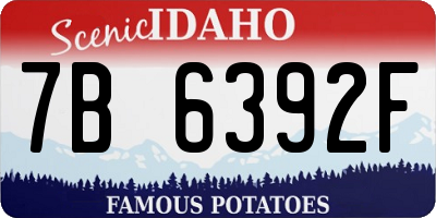ID license plate 7B6392F