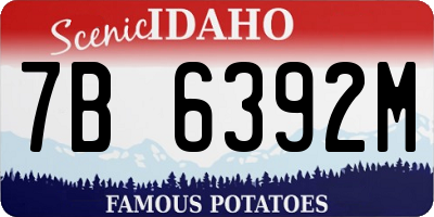 ID license plate 7B6392M