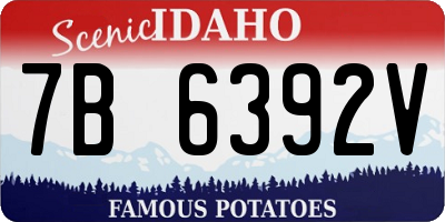 ID license plate 7B6392V
