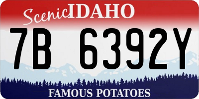 ID license plate 7B6392Y